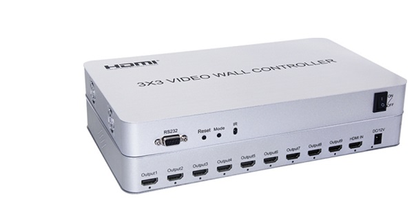 Bộ ghép màn hình gộp 9 tivi thành 1 chuẩn 4K HDTEC 3x3 Video Wall Controller