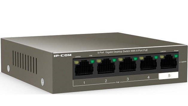 5-Port Gigabit Desktop Switch with 4-Port PoE IP-COM G1105P-4-63W