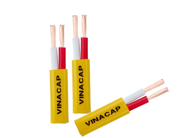 Dây điện dẹt đôi mềm nhiều sợi bọc PVC VINACAP VCm tiết diện 4.0mm²