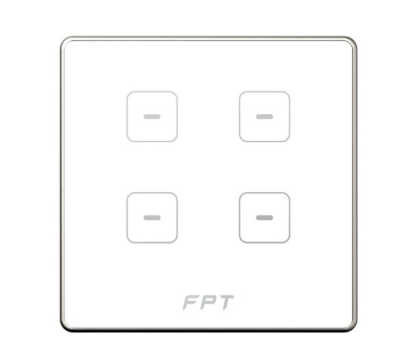 Công tắc cảm ứng 4 nút vuông trắng FPT Smart Home SNZD0113