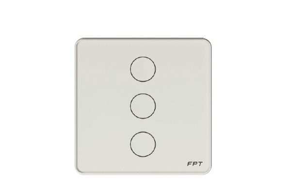 Công tắc cảm ứng 3 nút vuông trắng FPT Smart Home SNBR0112