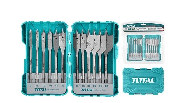 Bộ 12 mũi khoan gỗ đầu dẹp TOTAL TACSDL1201