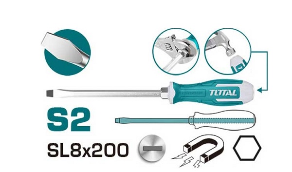 Tua vít dẹp đóng xuyên TOTAL THGS82006