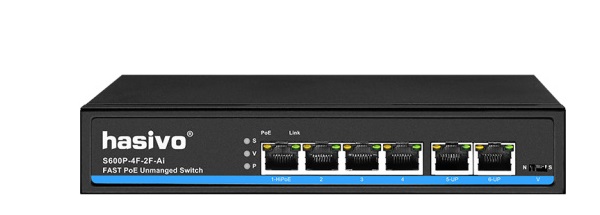 4-Port FE PoE + 2-Port FE Uplink Switch HASIVO S600P-4F-2F-AI