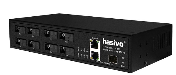 Media Converter Unmanaged Fiber Switch HASIVO F1200-8GX-2GC