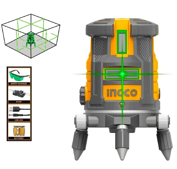 Máy đo mức cân bằng laser (tia xanh) INGCO HLL305205