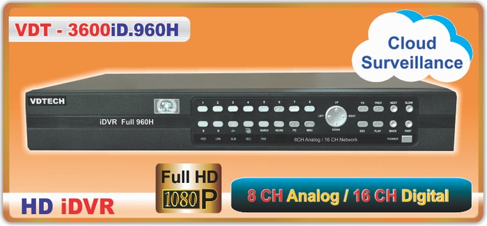 Đầu ghi hình Analog và IP VDTECH VDT-3600iD.960H