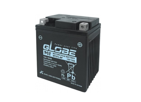 Ắc quy xe mô tô 12V-7Ah GLOBE WTZ7L-BP