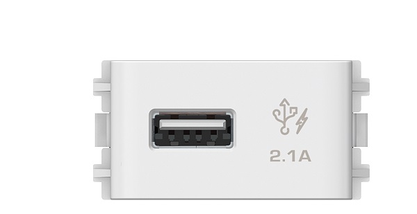 Ổ cắm sạc USB 2.1A đơn Schneider 3031USB_WE