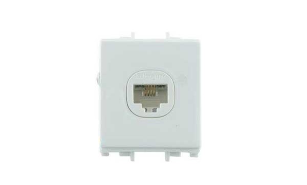 Ổ cắm điện thoại size M Schneider F50RJ4M_WE_G19