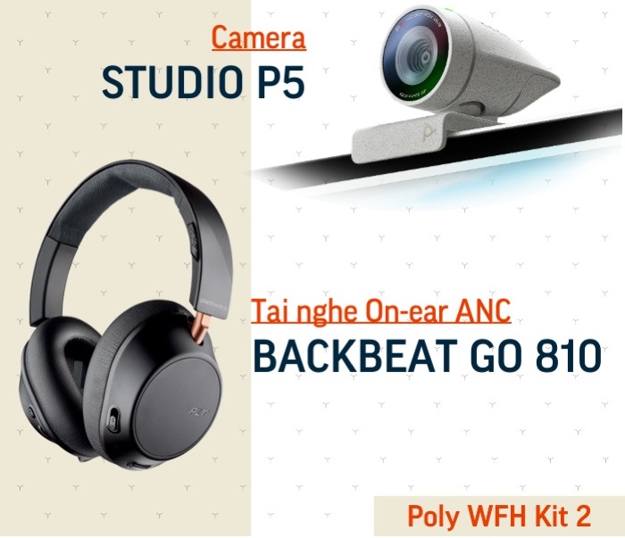 Bộ Kit camera hội nghị truyền hình Poly Studio P5 & BackBeat Go 810 (WFH-02)