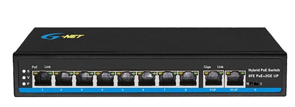 8-Port 10/100Base-TX PoE Switch G-NET G-PES-8TP2GT