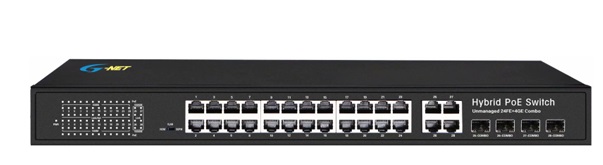 24-Port 10/100Base-TX PoE Switch G-NET GX-PES-4GXC24TP-SFP