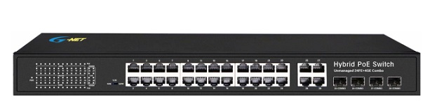 24-Port 10/100Base-TX PoE Switch G-NET GX-PES-4GXC24TPH-SFP