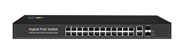 24-Port 10/100/1000Base-TX PoE Switch G-NET G-PES-2GX2GT24GP-SFP