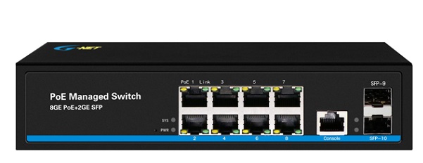 8-port GE + 2-port GE SFP PoE Managed Switch G-NET GX-MPS-2GX8GP-SFP