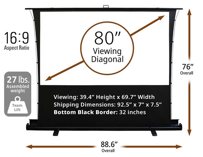 Màn chiếu Tab-tension 80-inch Elite Screens FT80XWH