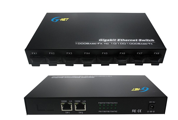 2-port 10/100/1000Base-TX Ethernet Switch G-NET G-UES-8GX2GT-SFP