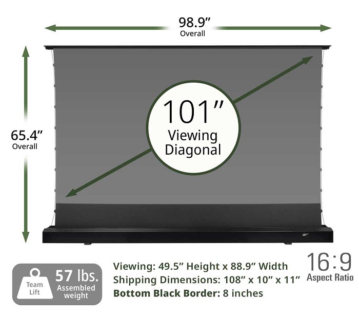 Màn chiếu điện Tab-tension 101-inch Elite Screens FTE101UH2-CLR3