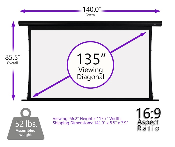 Màn chiếu điện Tab-tension 135-inch Elite Screens SKT135UH-E12-AUHD