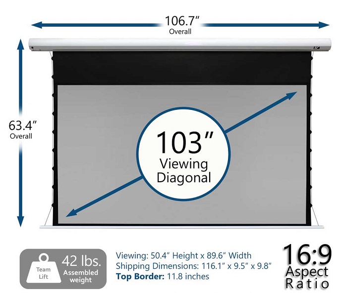 Màn chiếu điện Tab-tension 103-inch Elite Screens SKT103H-CLR2
