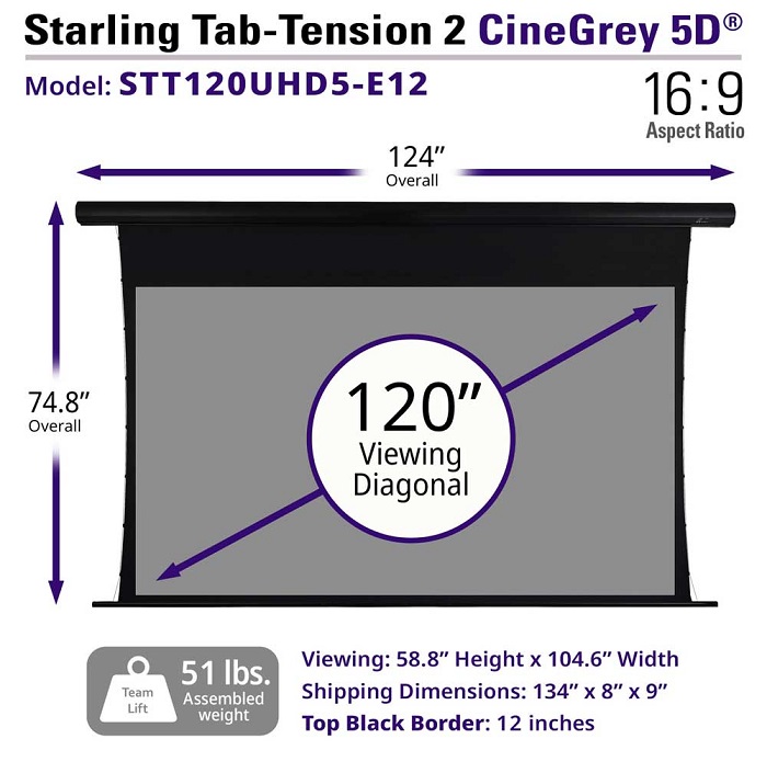 Màn chiếu điện Tab-tension 120-inch Elite Screens STT120UHD5-E12