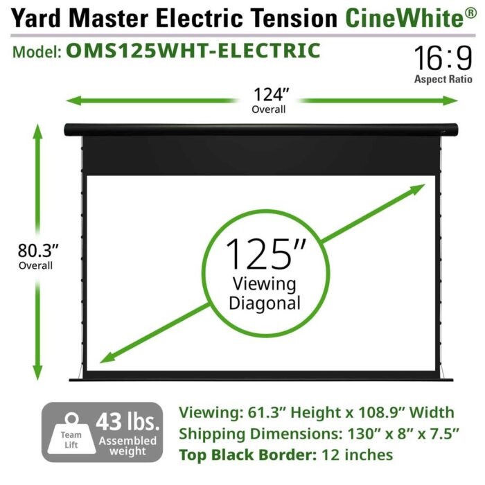 Màn chiếu điện Tab-tension 125-inch Elite Screens OMS125WHT-ELECTRIC