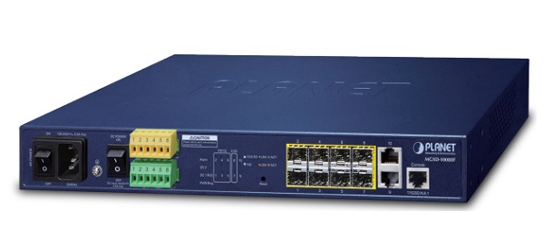 8-Port Gigabit SFP + 2-Port Gigabit Managed Metro Ethernet Switch PLANET MGSD-10080F