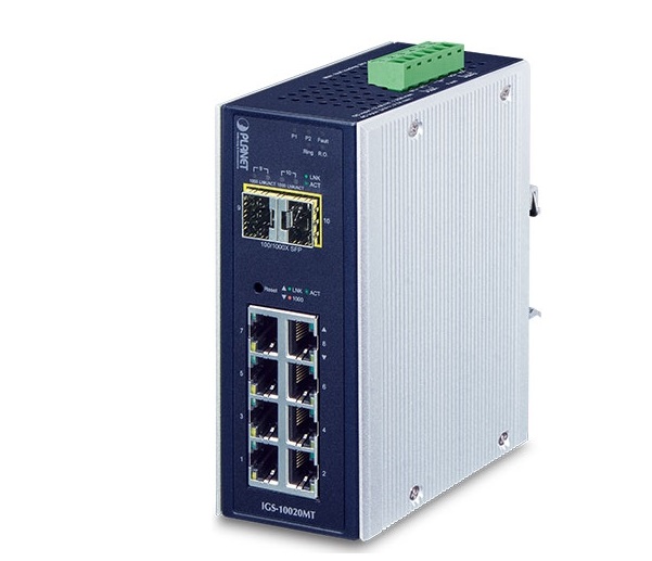 8-port Gigabit + 2-port 1G/2.5G Industrial Managed Switch PLANET IGS-10020MT