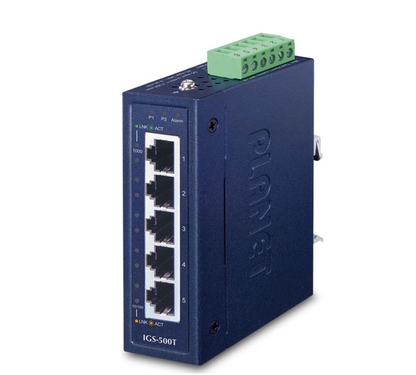 5-port 10/100/1000T Compact Industrial Switch PLANET IGS-500T