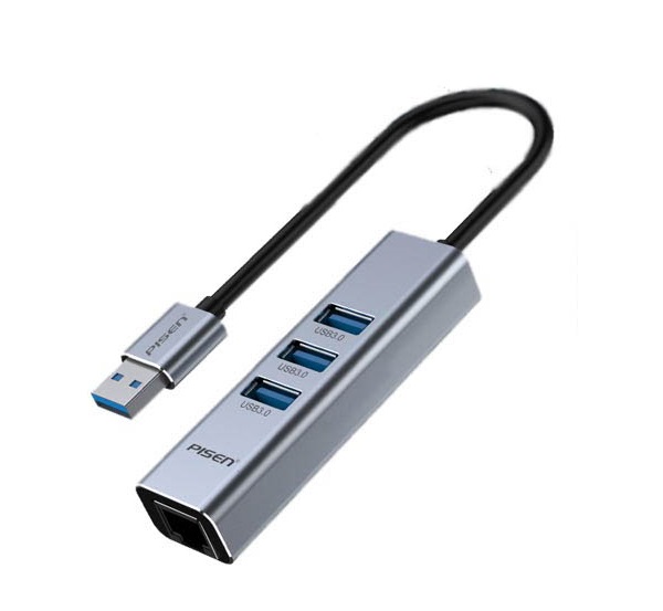 Hub chuyển đổi USB3.0 sang 3 cổng USB + LAN PISEN NJ-HB06