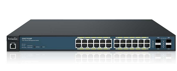 24-Port Managed Gigabit 185W PoE+ Switch EnGenius EWS7928P