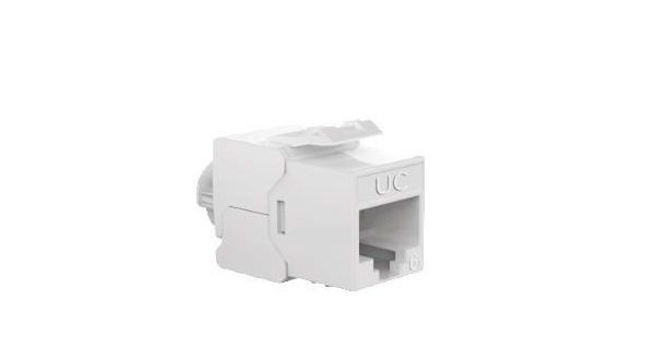 Keystone Jack Unshielded Cat6 RJ45 180° Tool-Less DRAKA HDMJTF1262WH