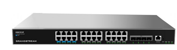 24-Port Gigabit PoE + 4-Port 10Gigabit SFP+ Layer 3 Managed Switch Grandstream GWN7813P