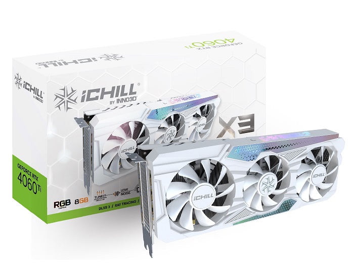 Graphics Card INNO3D GeForce RTX 4060 Ti 8GB iChill X3 White