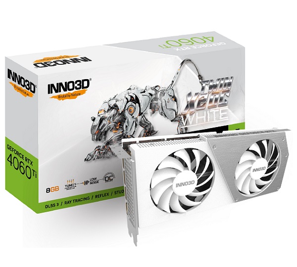 Graphics Card INNO3D GeForce RTX 4060 Ti 8GB Twin X2 OC White