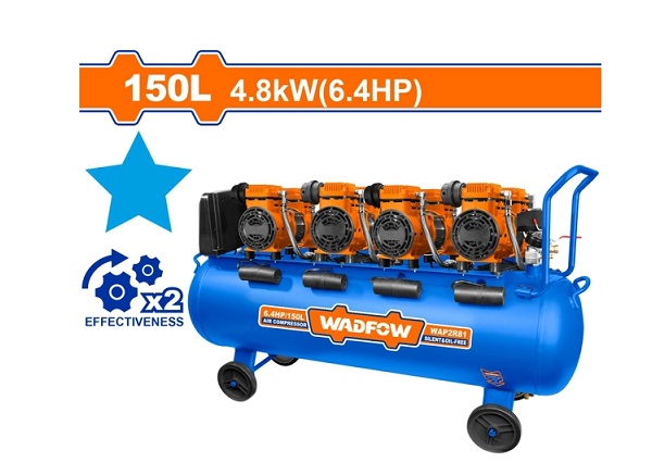 Máy nén khí không dầu 4800W-150L WADFOW WAP2R81