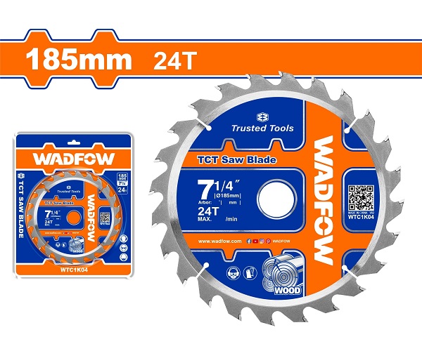 Lưỡi cưa gỗ 185mm 24T WADFOW WTC1K04