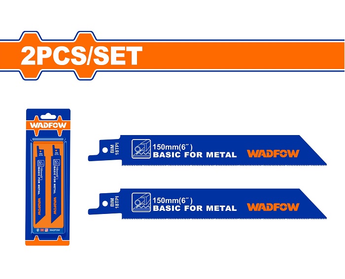Bộ 2 lưỡi cưa kiếm (cưa kim loại) 150mm WADFOW WJT922EF