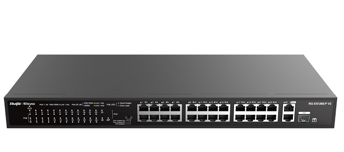 24-Port 10/100Mbps PoE Switch RUIJIE RG-ES126S-P V2