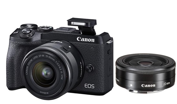 Máy ảnh CANON EOS M6 Mark II Kit 15-45mm + Canon EF-M22mm F2 STM (Nhập khẩu)