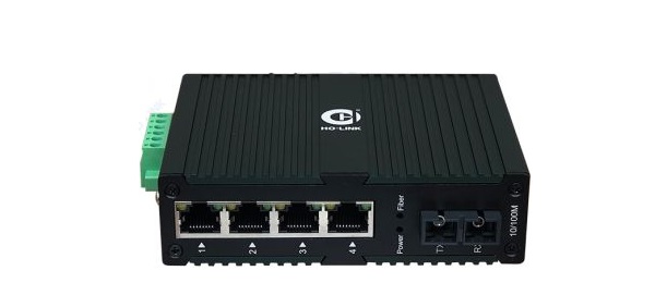 Bộ chuyển đổi quang công nghiệp 10/100Mbps HO-LINK HL-IES-1FX4TX-20