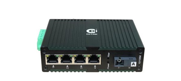 Bộ chuyển đổi quang công nghiệp 10/100Mbps HO-LINK HL-IES-1FX4TX-20A