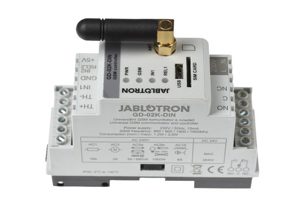 Bộ điều khiển và giao tiếp GSM đa năng JABLOTRON GD-02K-DIN