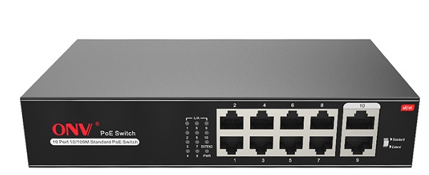 10-Ports 10/100Mbps AI PoE Switch ONV ONV-H1108PSD