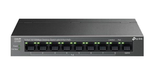 9-Port 10/100Mbps Desktop Switch with 8-Port PoE+ TP-LINK LS109P