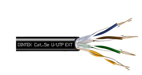 Cáp mạng ngoài trời Dintek PowerPRO 4P Cat.5e U/UTP 24AWG PE Gel (1101-03039)