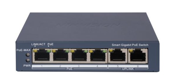 4 Port Gigabit Smart PoE Switch HIKVISION DS-3E1506P-EI