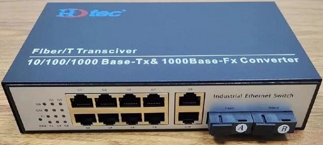 HDTEC Fiber Switch PoE 2F8RJ45 1G