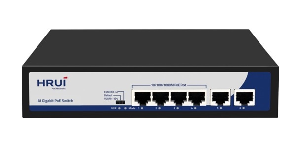 4-Port PoE Gigabit Switch HRUI HR900-AFG-42N